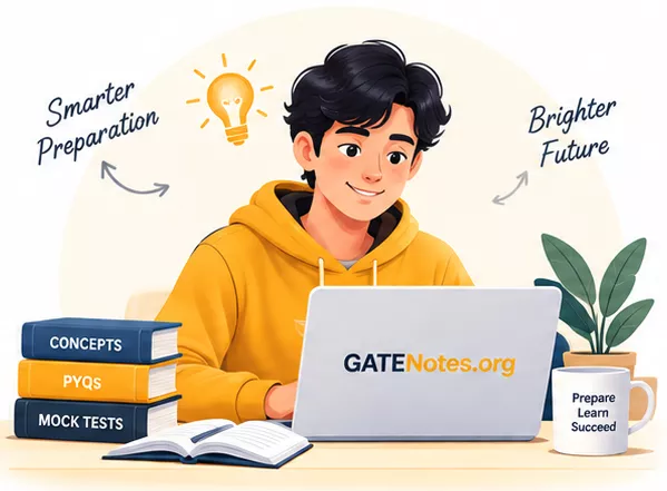 Student preparing for the GATE examination using GATENotes.org